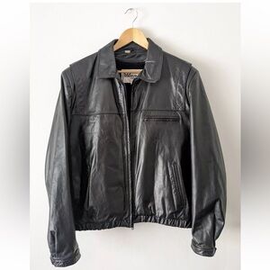 Vintage Leather Jacket | Wilson Black Leather Jackson with removable lining